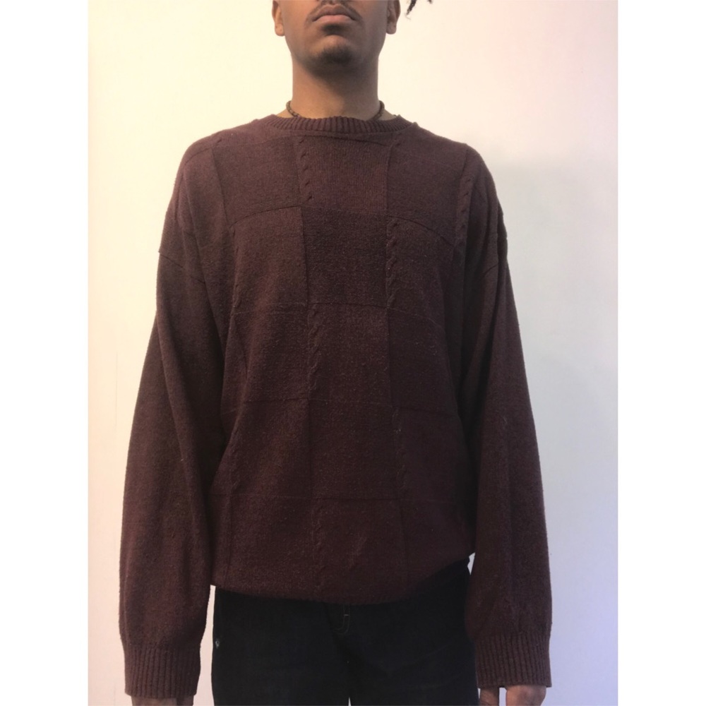 Maroon Cotton Blend Sweater